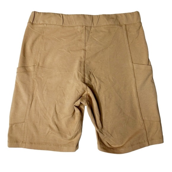 NWT Monrow Movement High Rise Biker Shorts 7” with Pockets in Taupe Women’s M - Picture 2 of 6